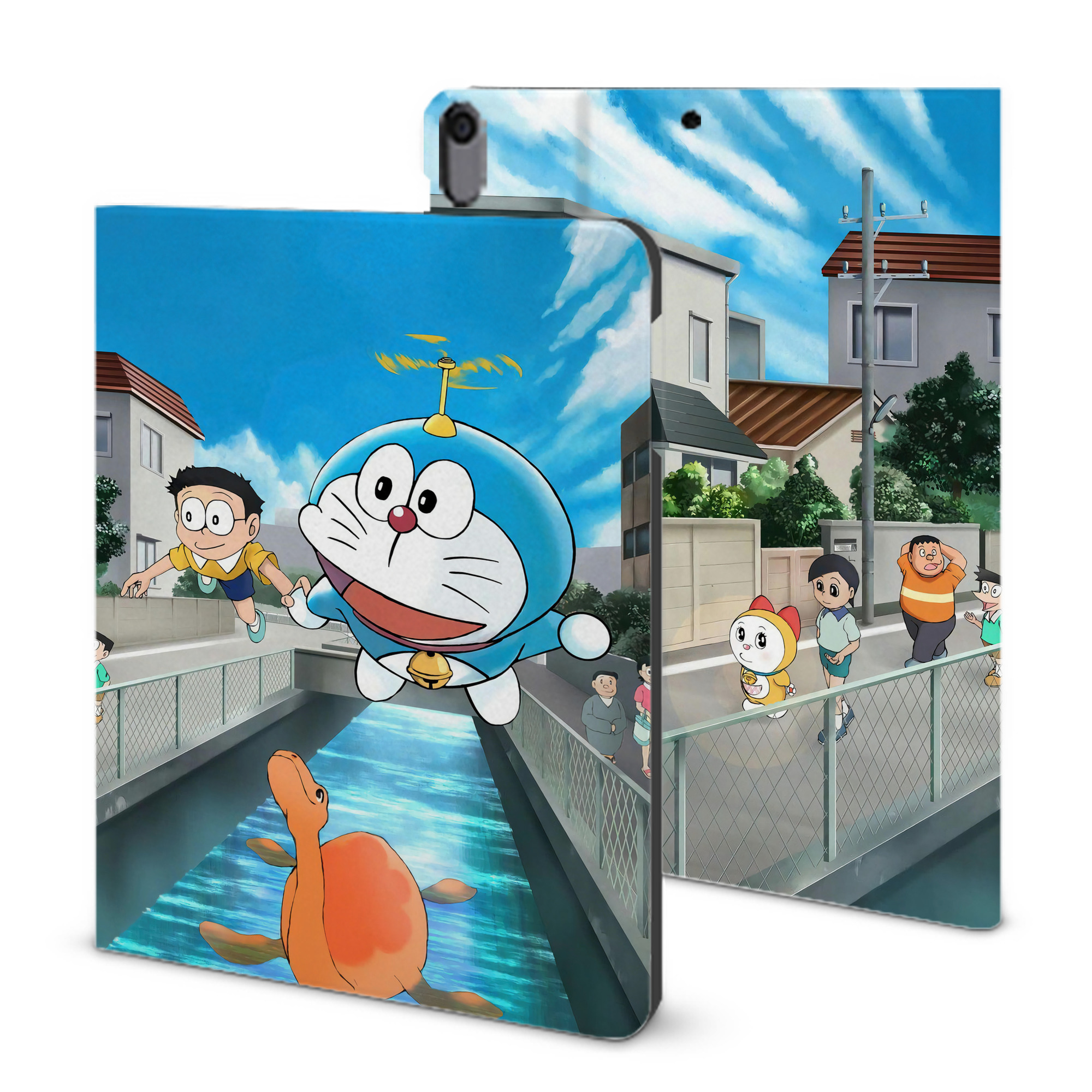 （画像用） ドラえもん Doraemon IPad ケース ブック型 PUレザー TPU 耐衝撃 軽量 薄型 ペン収納なし 全面保護 IPad 各モデル対応